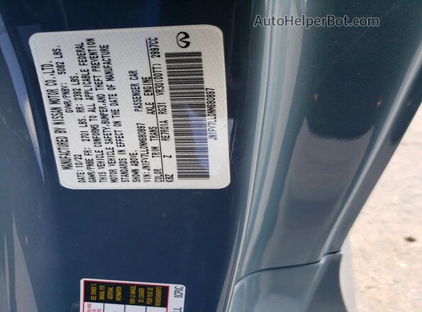 JN1FV7LL0NM680897 2022 INFINITI Q60 Blue Вид підкапотного простору