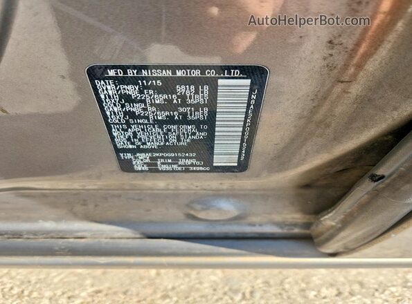 JN8AE2KP0G9152432 2016 NISSAN QUEST Серый Панорамный вид салона 360°