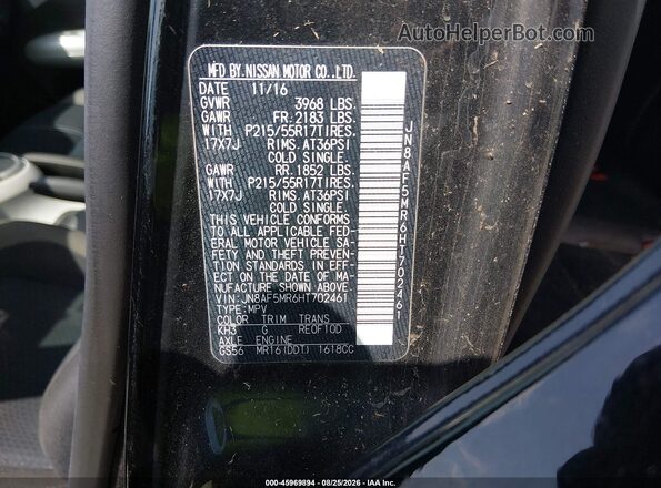 JN8AF5MR6HT702461 2017 NISSAN JUKE Black Widok komory silnika