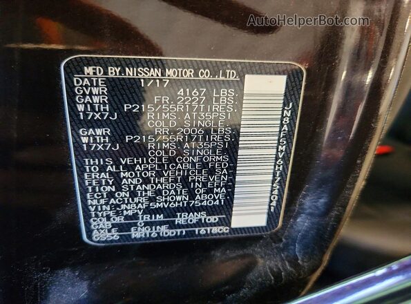 JN8AF5MV6HT754041 2017 NISSAN JUKE Black Vista interior de 360 grados