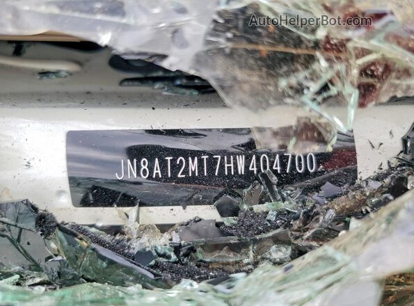 JN8AT2MT7HW404700 2017 NISSAN ROGUE White Widok naklejki z numerem VIN