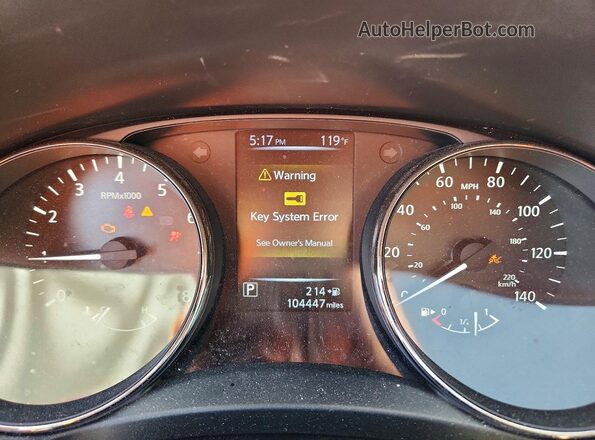 JN8AT2MT9HW398026 2017 NISSAN ROGUE Red Widok zestawu wskaźników