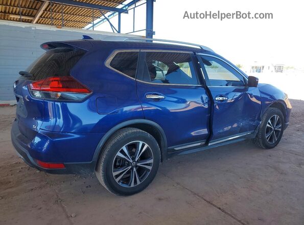 JN8AT2MTXJW464802 2018 NISSAN ROGUE Синий Задняя правая четверть