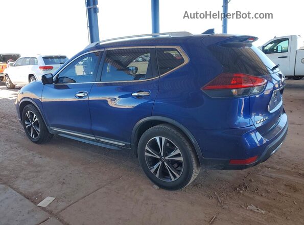 JN8AT2MTXJW464802 2018 NISSAN ROGUE Синий Задняя левая четверть