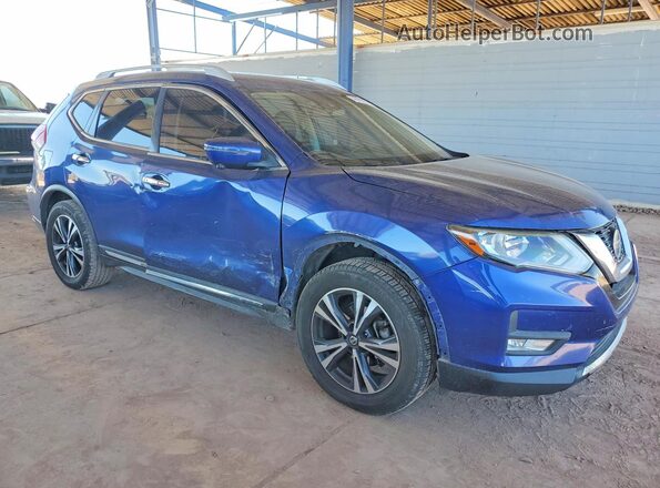 JN8AT2MTXJW464802 2018 NISSAN ROGUE Синий Передняя правая четверть
