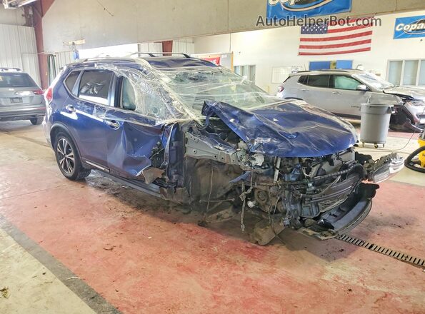 JN8AT2MV0HW007637 2017 NISSAN ROGUE Синий Передняя правая четверть