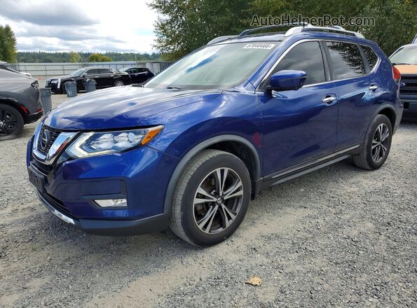 JN8AT2MV3JW355003 2018 NISSAN ROGUE Синий Задняя правая четверть