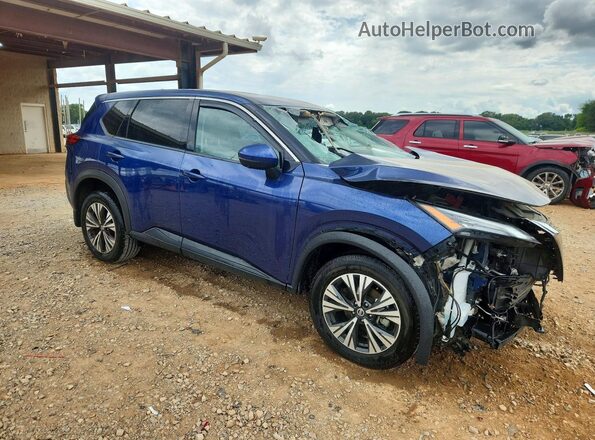 JN8AT3BA3MW015554 2021 NISSAN ROGUE Blue Delantero derecho