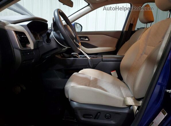JN8AT3BB8MW223115 2021 NISSAN ROGUE Blue Widok wnętrza z przodu