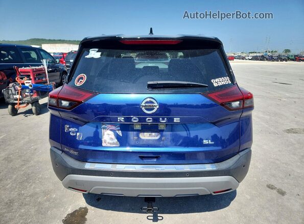 JN8AT3CA2MW014670 2021 NISSAN ROGUE Blue Widok z tyłu