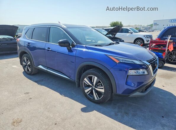 JN8AT3CA2MW014670 2021 NISSAN ROGUE Blue Przód prawy