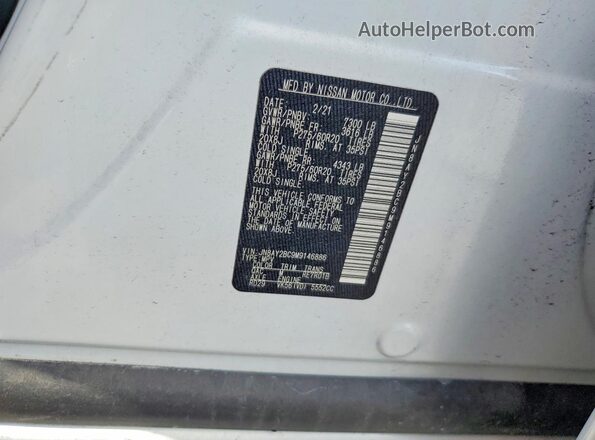 JN8AY2BC9M9146886 2021 NISSAN ARMADA White VIN sticker view