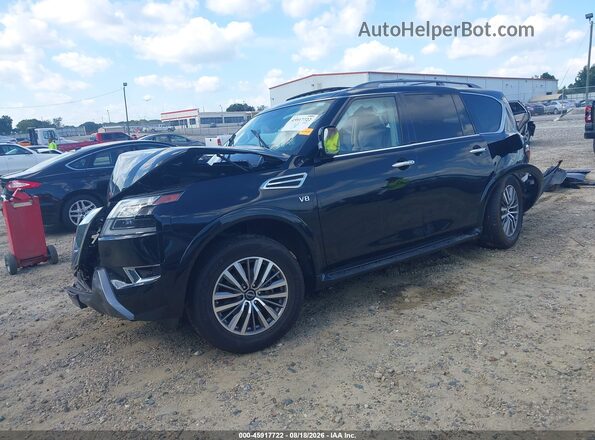 JN8AY2BCXM9147612 2021 NISSAN ARMADA Black წინა მარცხენა ხედი სამი მეოთხედიდან