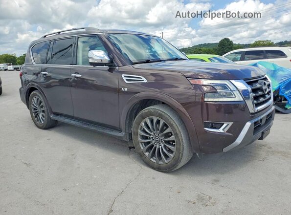 JN8AY2DB1M9793173 2021 NISSAN ARMADA Brown Delantero derecho