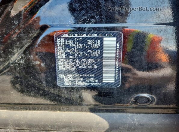 JN8AY2NC3H9508308 2017 NISSAN ARMADA Black VIN კოდის სტიკერის ხედი