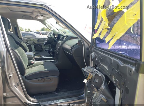 JN8AY2ND2KX008989 2019 NISSAN ARMADA Gray წინა სალონის ხედი