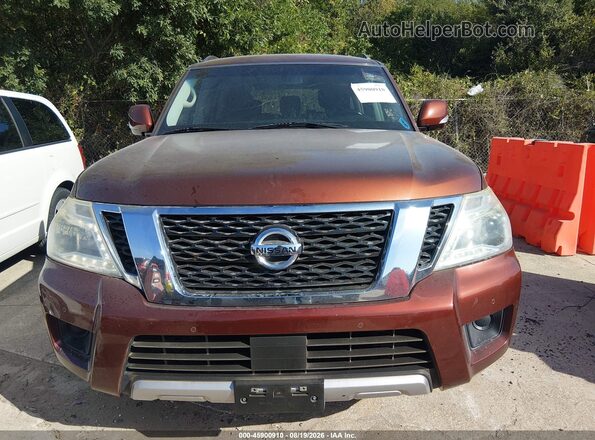 JN8AY2ND4H9002320 2017 NISSAN ARMADA Красный Вид спереди