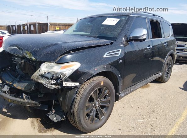 JN8AY2NE0H9707964 2017 NISSAN ARMADA Black წინა მარცხენა ხედი სამი მეოთხედიდან