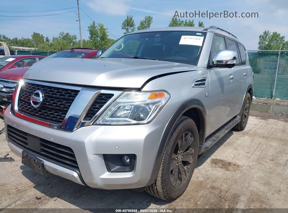 JN8AY2NE3J9734100 2018 NISSAN ARMADA Silver Vista tres cuartos delantera izquierda