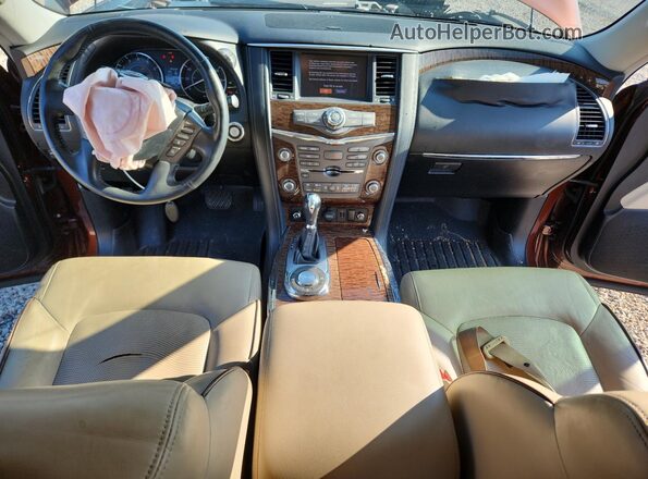 JN8AY2NF9J9331148 2018 NISSAN ARMADA Brown Առջևի վահանակի տեսք