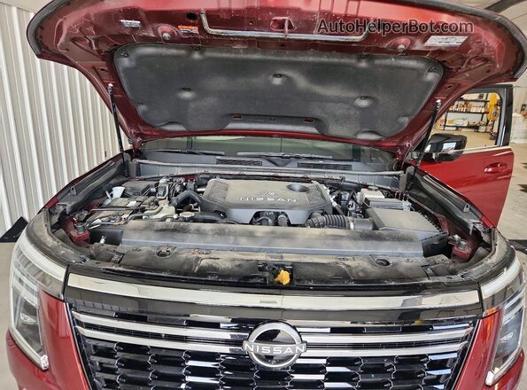 JN8AY3CF0S9500337 2025 NISSAN ARMADA Burgundy Vista del compartimento del motor