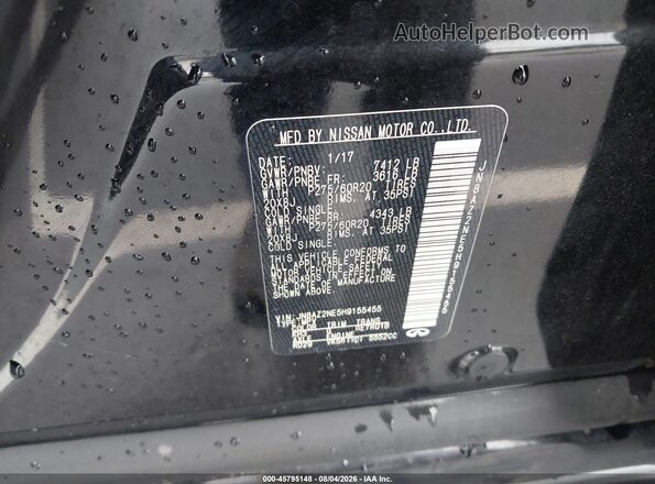 JN8AZ2NE5H9155455 2017 INFINITI QX80 Black Vista del compartimento del motor