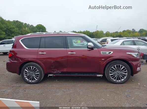 JN8AZ2NE9L9256362 2020 INFINITI QX80 Темно-бордовый Вид задней части салона