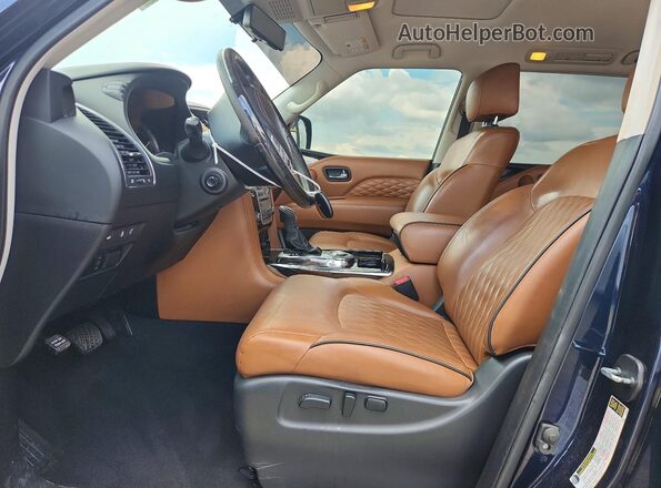 JN8AZ2NF2J9664479 2018 INFINITI QX80 Blue Вид салону спереду