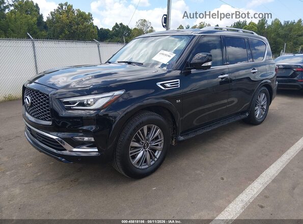 JN8AZ2NF5K9688065 2019 INFINITI QX80 Black Առջևի ձախ երեք քառորդ տեսարան