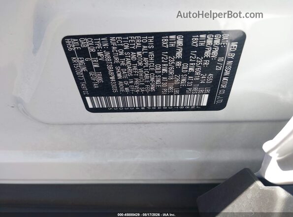 JN8BT3BA8PW433035 2023 NISSAN ROGUE White Widok komory silnika