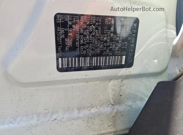 JN8BT3BBXTW371513 2026 NISSAN ROGUE White VIN sticker view