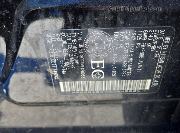 JN8BT3CB7RW428953 2024 NISSAN ROGUE Черный Вид наклейки с VIN-кодом