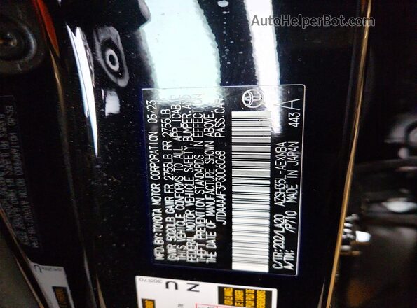 JTDAAAAF3P3006068 2023 TOYOTA CROWN Черный Вид подкапотного пространства