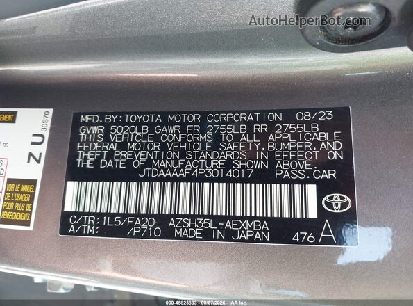 JTDAAAAF4P3014017 2023 TOYOTA CROWN Gray Вид підкапотного простору