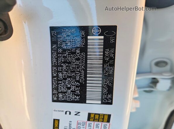JTDAAAAF5R3022226 2024 TOYOTA CROWN Белый Вид подкапотного пространства