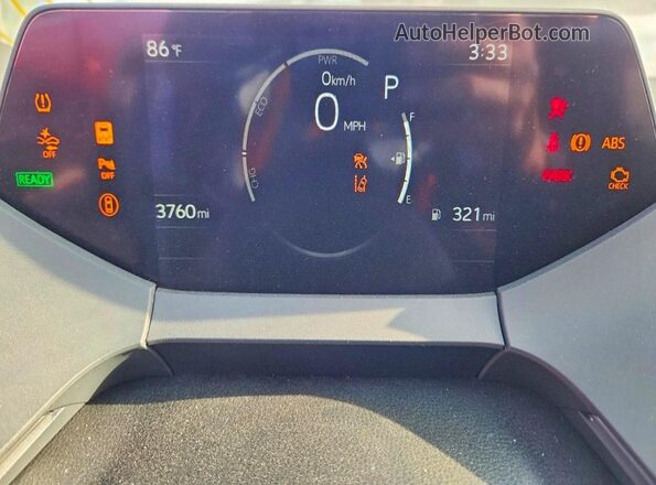JTDACAAU6S3060482 2025 TOYOTA PRIUS White Սարքավորումների վահանակի տեսք