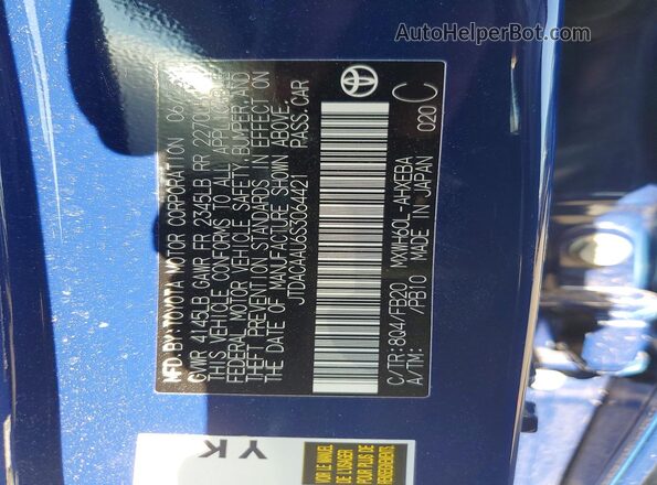 JTDACAAU6S3064421 2025 TOYOTA PRIUS Blue Widok komory silnika