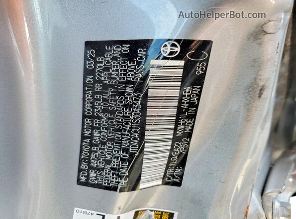JTDACACU1S3043473 2025 TOYOTA PRIUS Silver Vista del compartimento del motor