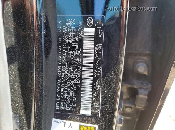 JTDADABU2P3004784 2023 TOYOTA PRIUS Black Vista del compartimento del motor