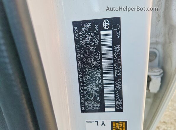 JTDADABU5R3018035 2024 TOYOTA PRIUS Белый Вид подкапотного пространства