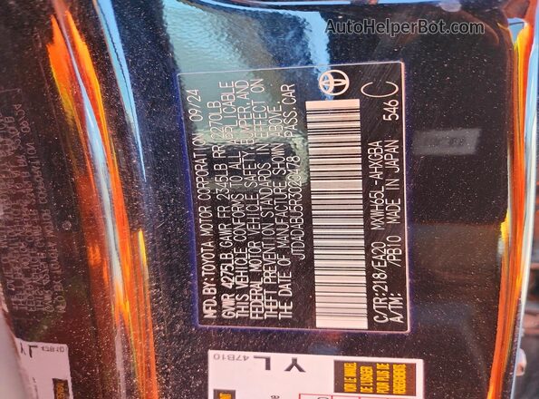 JTDADABU5R3020478 2024 TOYOTA PRIUS Black Engine compartment view