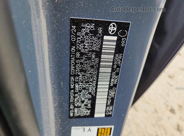 JTDADABU6R3015788 2024 TOYOTA PRIUS Gray Widok komory silnika