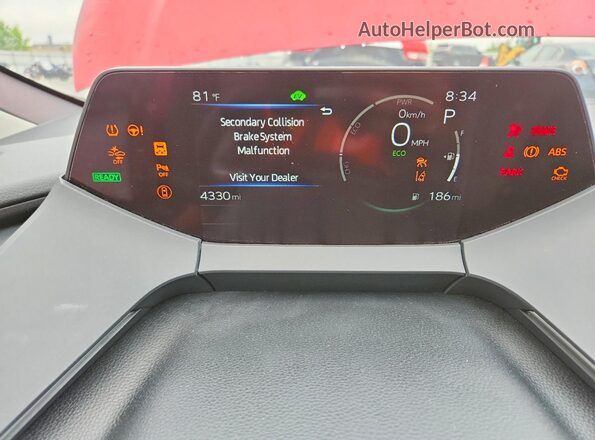 JTDADABUXR3020735 2024 TOYOTA PRIUS Red Instrument cluster view