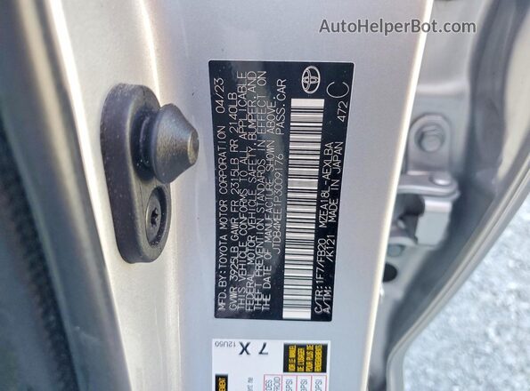 JTDB4MEE1P3009176 2023 TOYOTA COROLLA Серебряный Вид подкапотного пространства