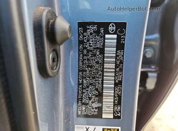 JTDB4MEE3P3013505 2023 TOYOTA COROLLA Blue Vista del compartimento del motor