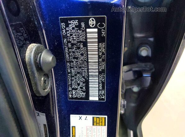 JTDB4MEE6PJ005233 2023 TOYOTA COROLLA Blue ძრავის განყოფილების ხედი