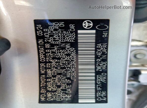 JTDBCMFE0RJ028639 2024 TOYOTA COROLLA Silver Շարժիչի բաժամունքի տեսք