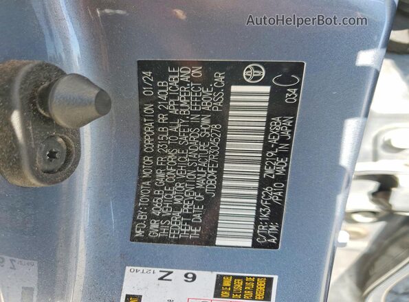 JTDBCMFE7R3045278 2024 TOYOTA COROLLA Silver Widok komory silnika