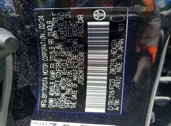 JTDBCMFE7R3048178 2024 TOYOTA COROLLA Black Engine compartment view