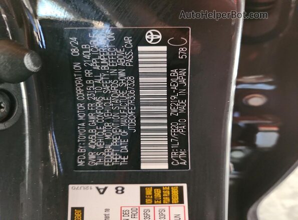 JTDBCMFE7R3067328 2024 TOYOTA COROLLA Gray ძრავის განყოფილების ხედი